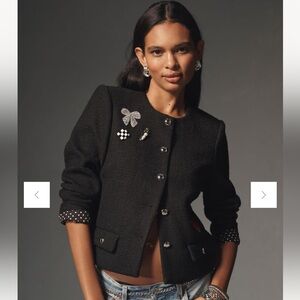 Anthropologie Black Blazer with Embellishments B1